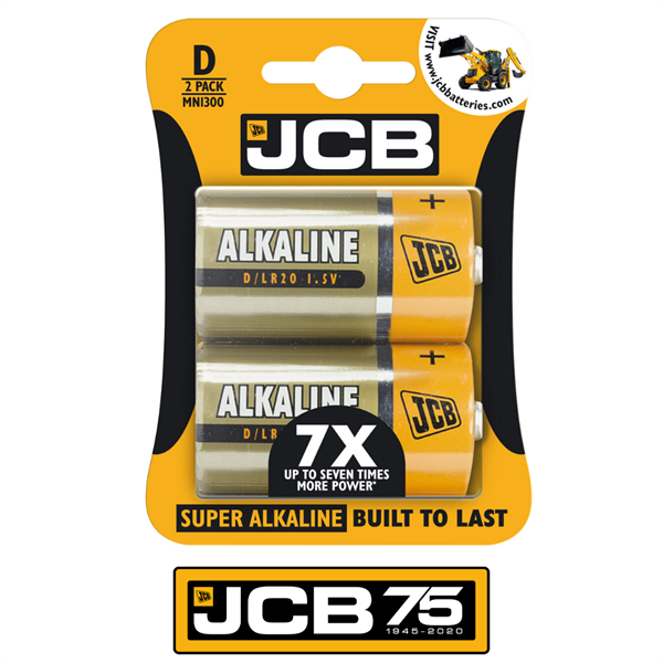 JCB Size D 1.5v MN1300 Alkaline Batteries
