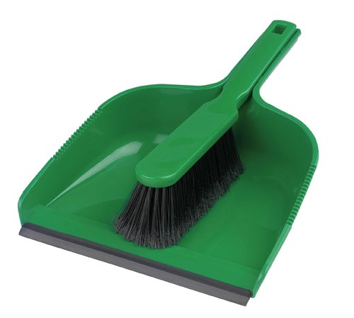 Colour-coded Dust Pan & Brush set Soft - Green