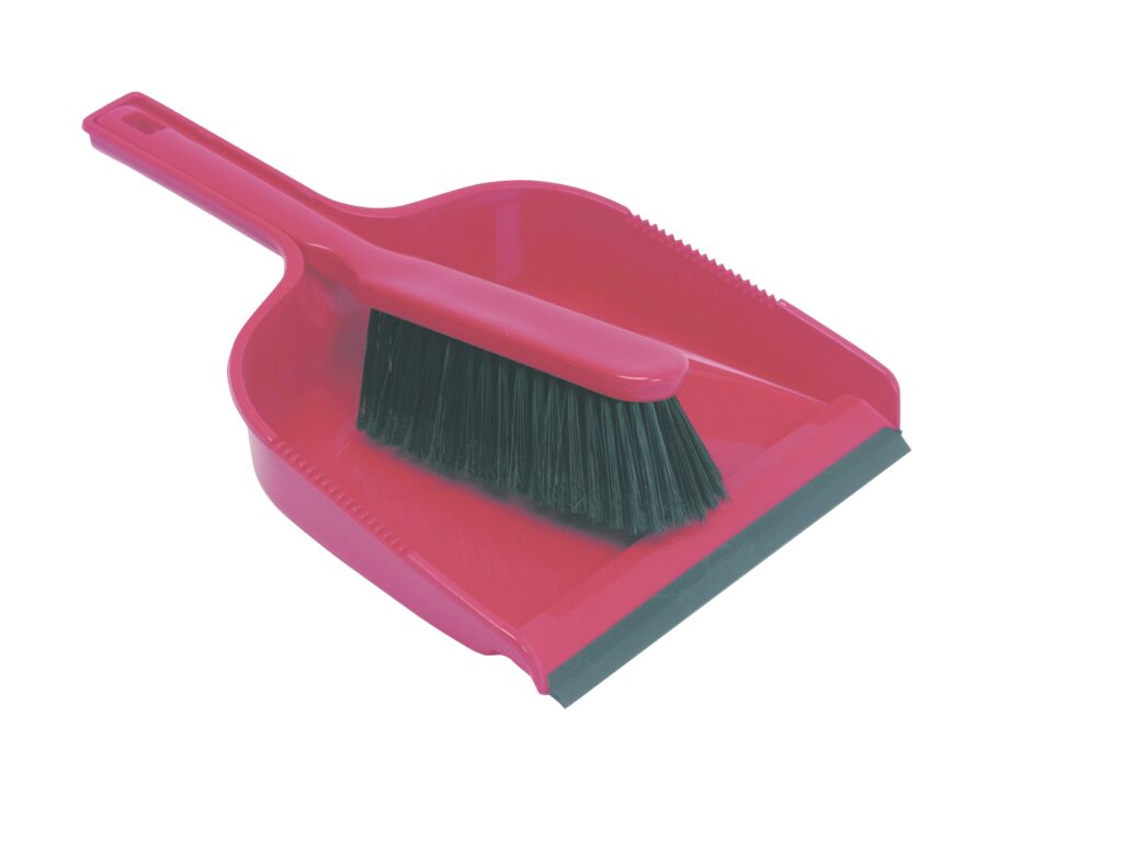 Colour-coded Dust Pan & Brush set Soft - Red