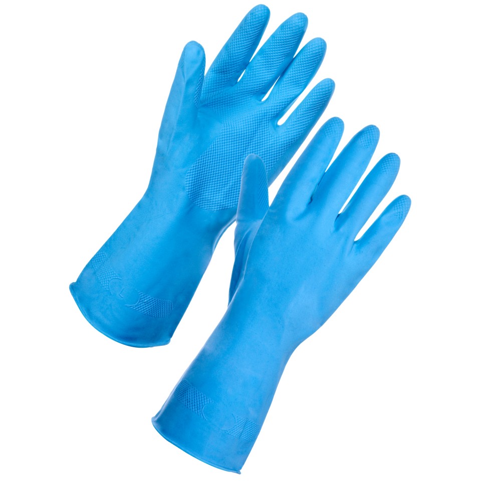 Supertouch Household Rubber Gloves  Blue Medium